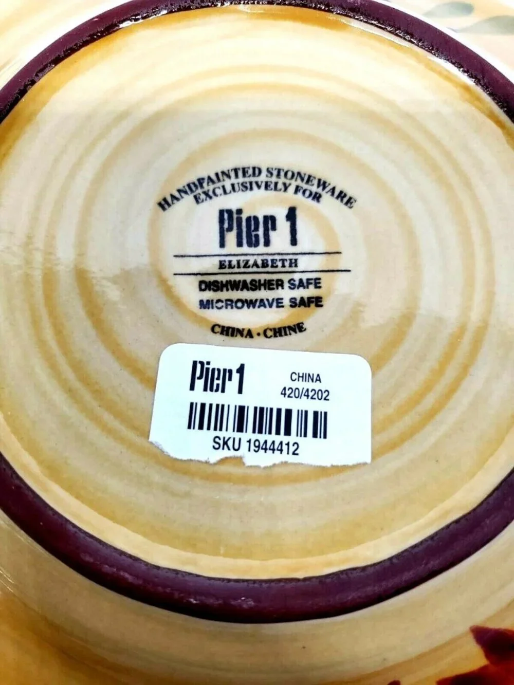 Pier 1 Hand Painted (Elizabeth) Salad Plates 8.25